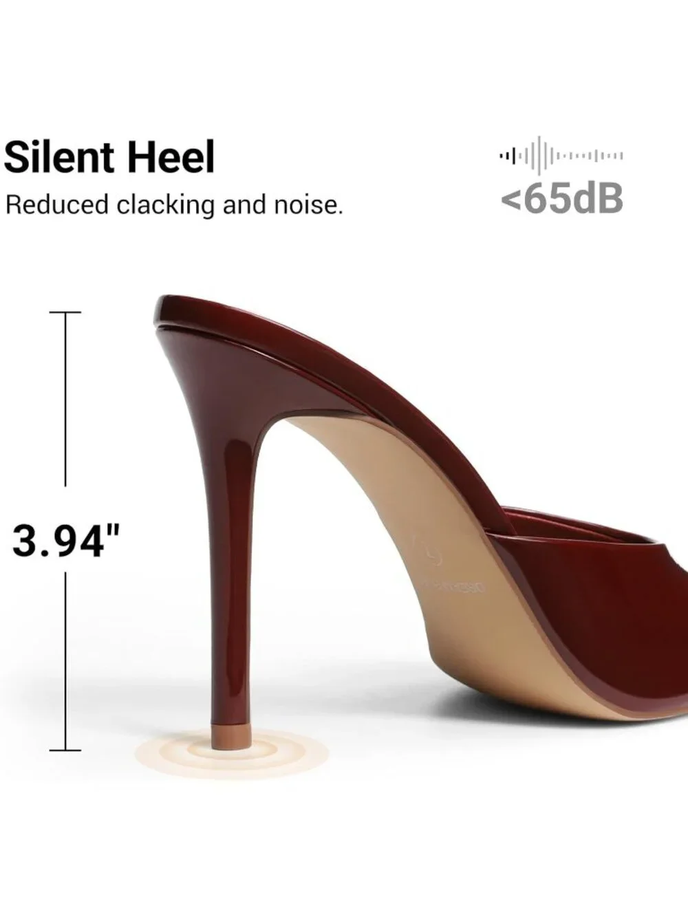 DREAM PAIRS Women's Red Mule High Heels Stiletto Open Round Peep Toe Shoes